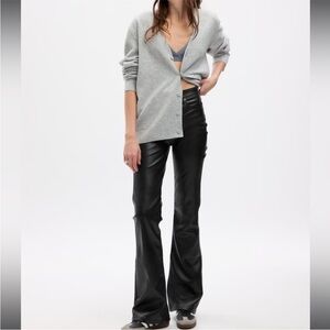 Gap High Rise Vegan Leather '70s Flare Pants